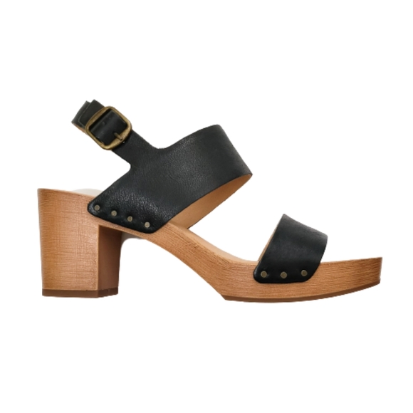 LUCKY BRAND LBJ HEMZI BLACK SADDLE LEATHER CHUNKY - Picture 2 of 8